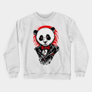 Smart Panda Suit Black Red Crewneck Sweatshirt